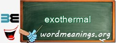 WordMeaning blackboard for exothermal